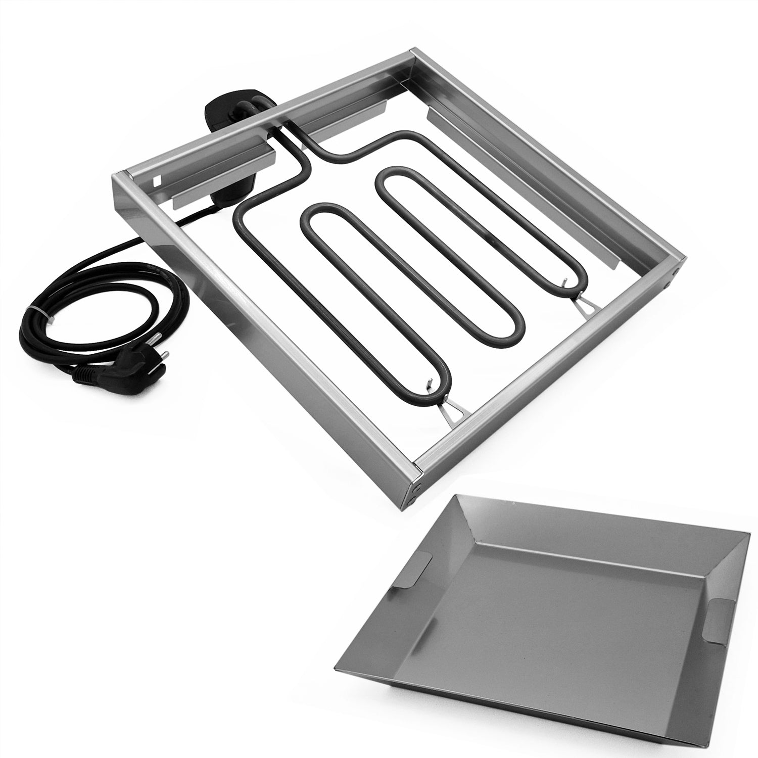 Elektrisk grillinnsats for T1 30x30 cm med vannskål fra Thüros forfra