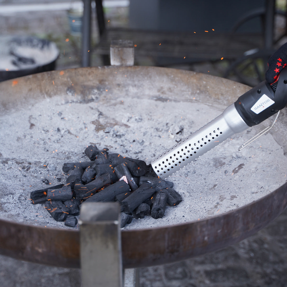 Elektrisk grilltenner med varmluft - SANTOS pakket i eske