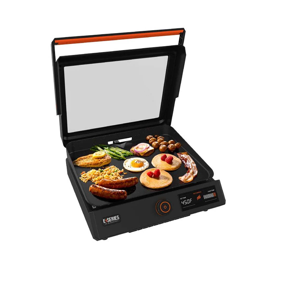 Elektrisk plancha 17" med lokk 43 cm bordmodell - Blackstone forfra
