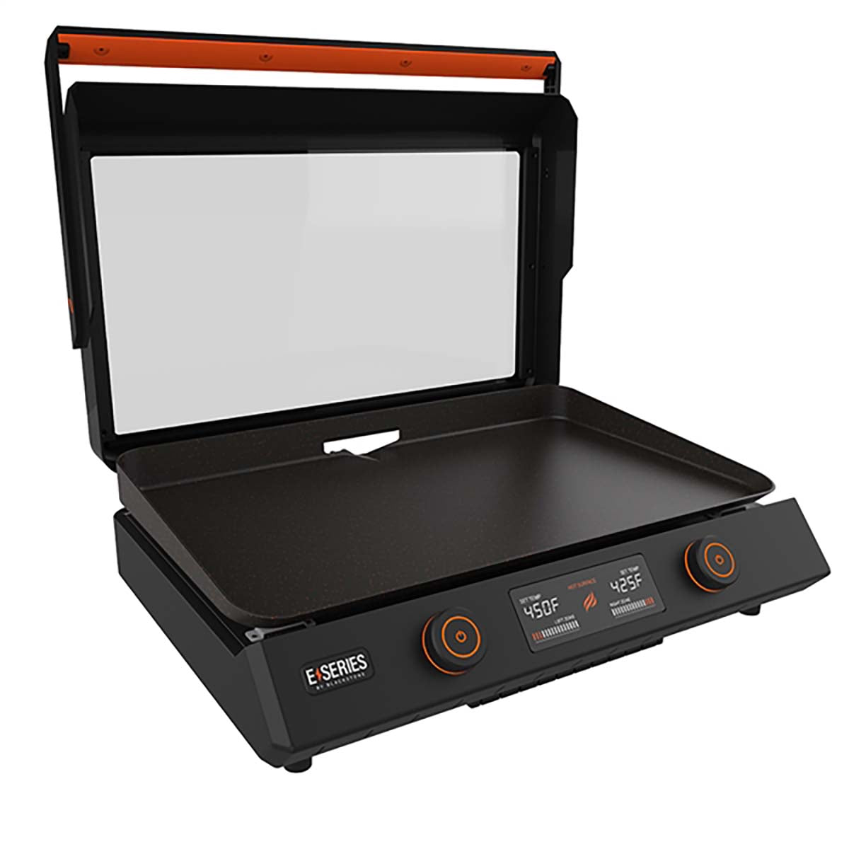 Elektrisk plancha 22" med lokk 57 cm bordmodell - Blackstone forfra