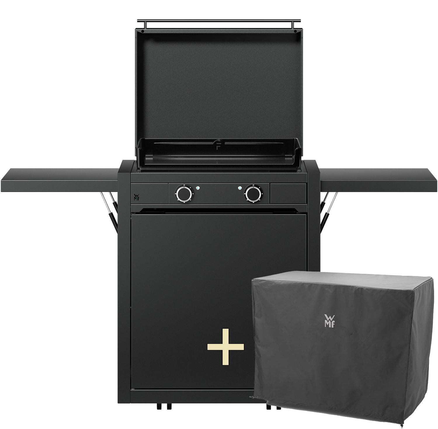 Elektrisk plancha grill Edition One 60 cm med vogn og trekk forfra