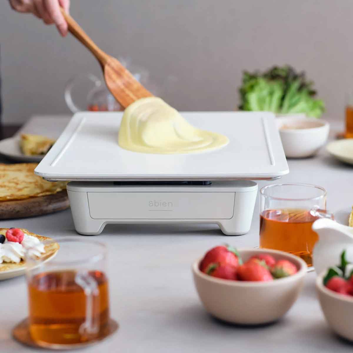 Nærbilde av temperaturkontroll på Elektrisk plancha MAGIC GRILL hvit 950W