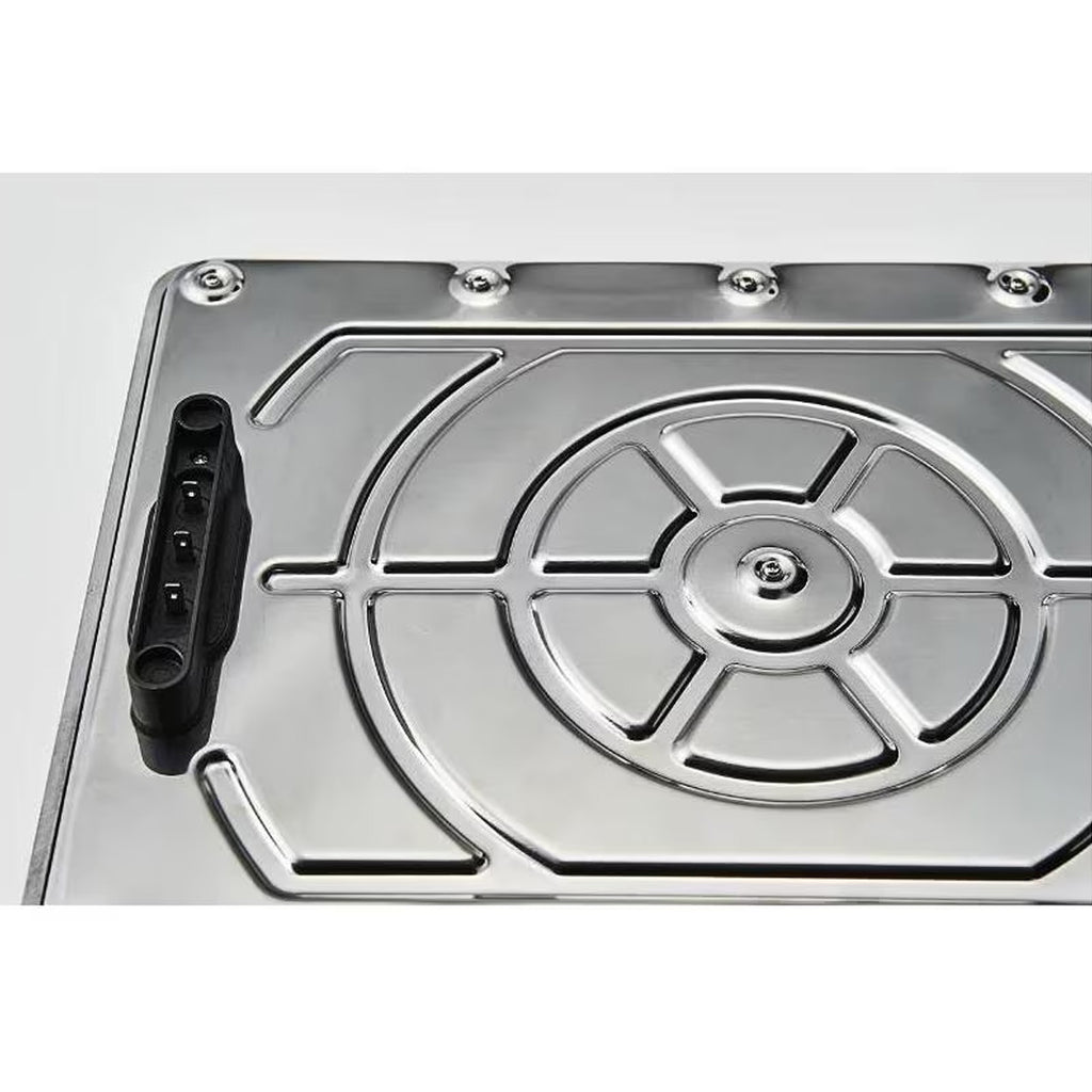 Elektrisk plancha MAGIC GRILL svart 950W med stekt mat