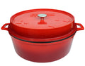 Emaljert dutch oven DO12 uten føtter 11,8 l rød forfra