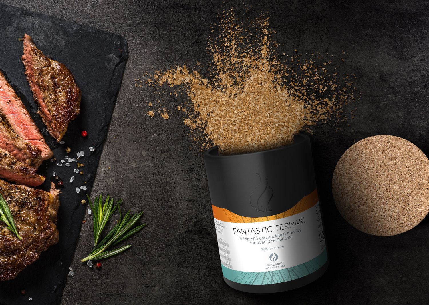Bakside av Fantastic Teriyaki asiatisk krydderblanding 120 g - Grillfurst med ingrediensliste