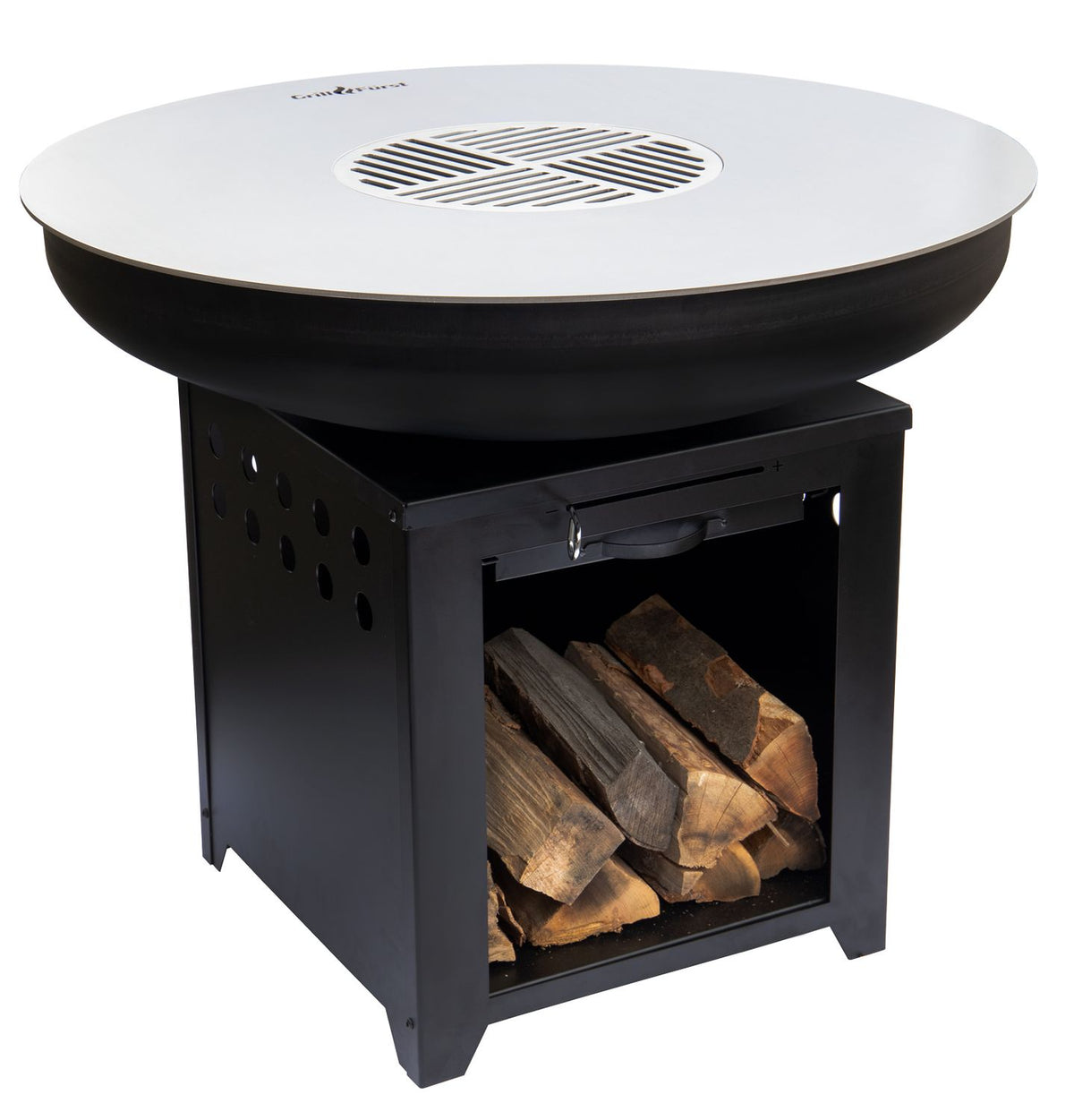 Detalj av overflate på Feuerplatte 104 cm rustfritt stål 6 mm