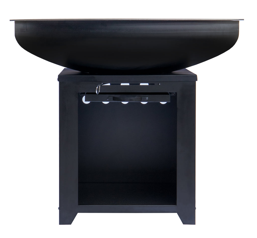 Feuerplatte 104 cm rustfritt stål 6 mm - Grillfürst forfra