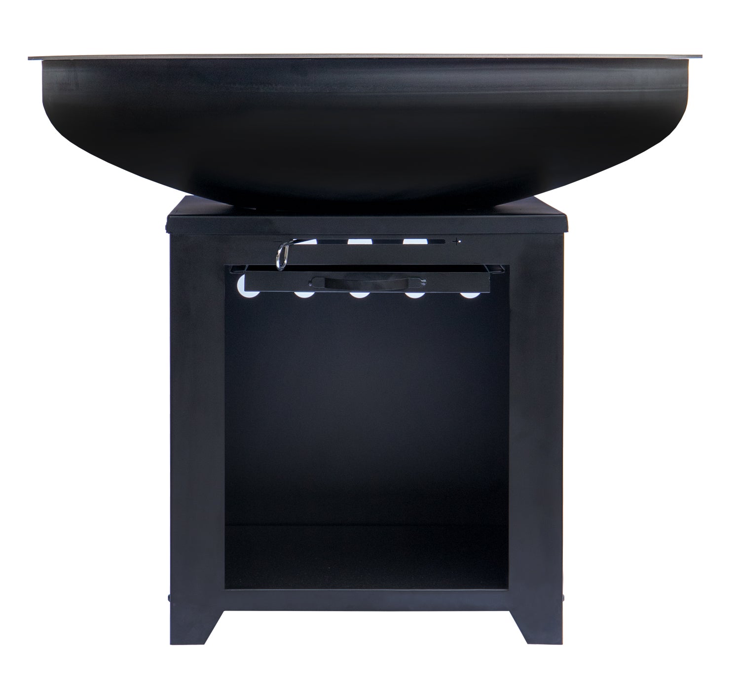 Feuerplatte 104 cm rustfritt stål 6 mm - Grillfürst forfra