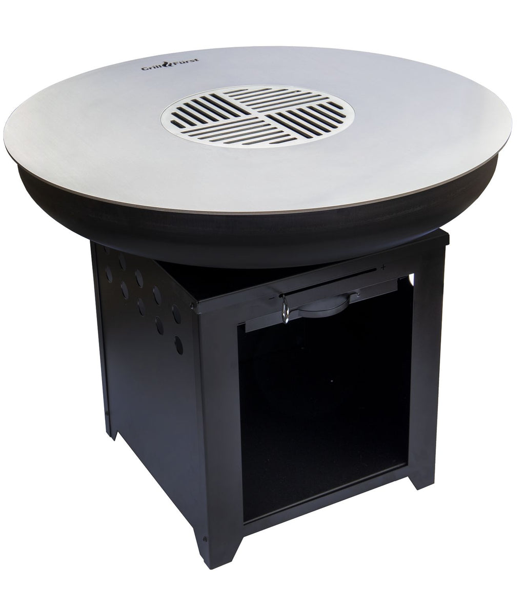 Feuerplatte 104 cm rustfritt stål 6 mm - Grillfürst bakside