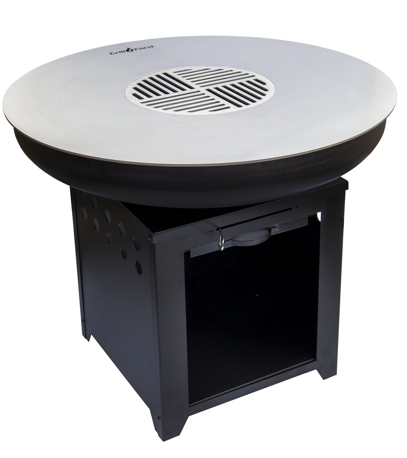 Feuerplatte 104 cm rustfritt stål 6 mm - Grillfürst bakside