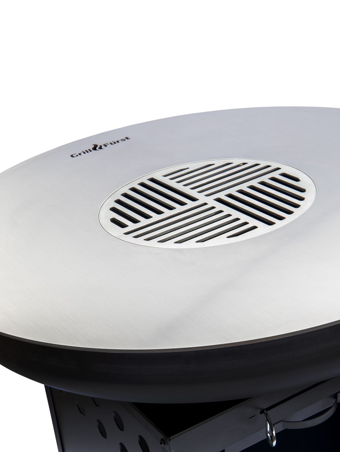 Montert Feuerplatte 104 cm rustfritt stål 6 mm - Grillfürst