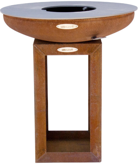 Feuerplatte Carus S 62 cm cortenstål - Remundi forfra