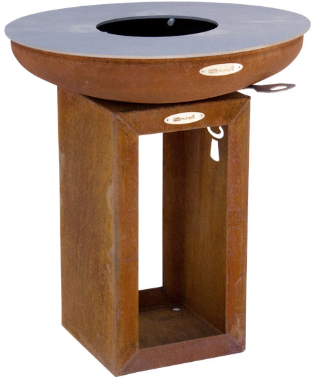 Detalj av Feuerplatte Carus S 62 cm cortenstål - Remundi