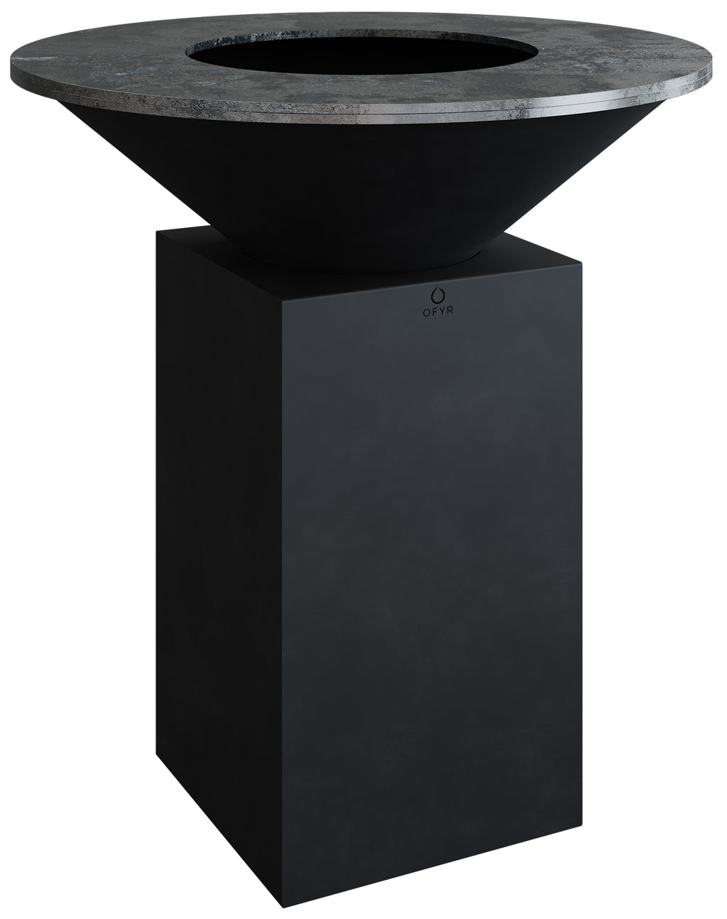 Feuerplatte Classic Black 85 cm stål 12 mm forfra