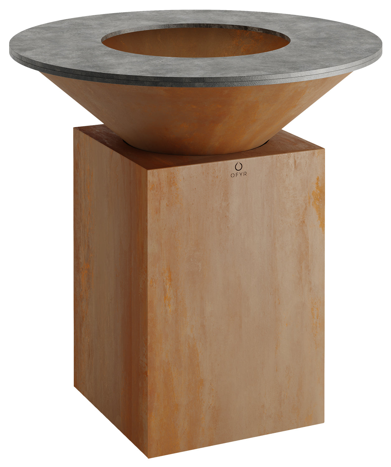 Feuerplatte Classic Corten 100 cm stål 12 mm forfra