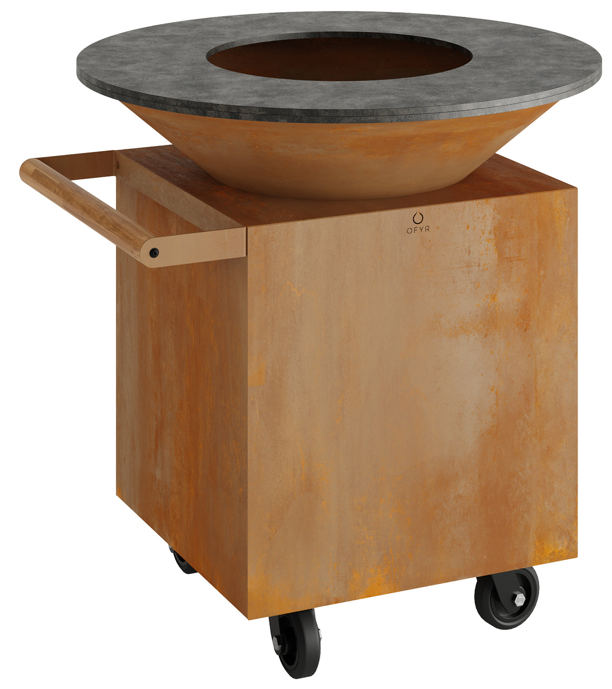 Feuerplatte Classic Corten 100 PRO 100 cm cortenstål forfra
