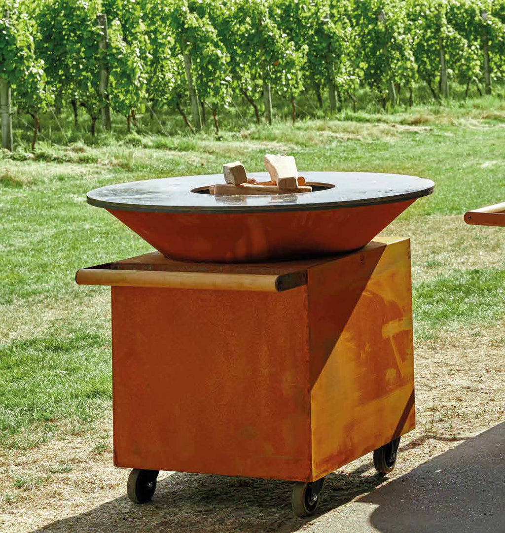 Detaljbilde av Feuerplatte Classic Corten 120 PRO+ i rustfarget stål