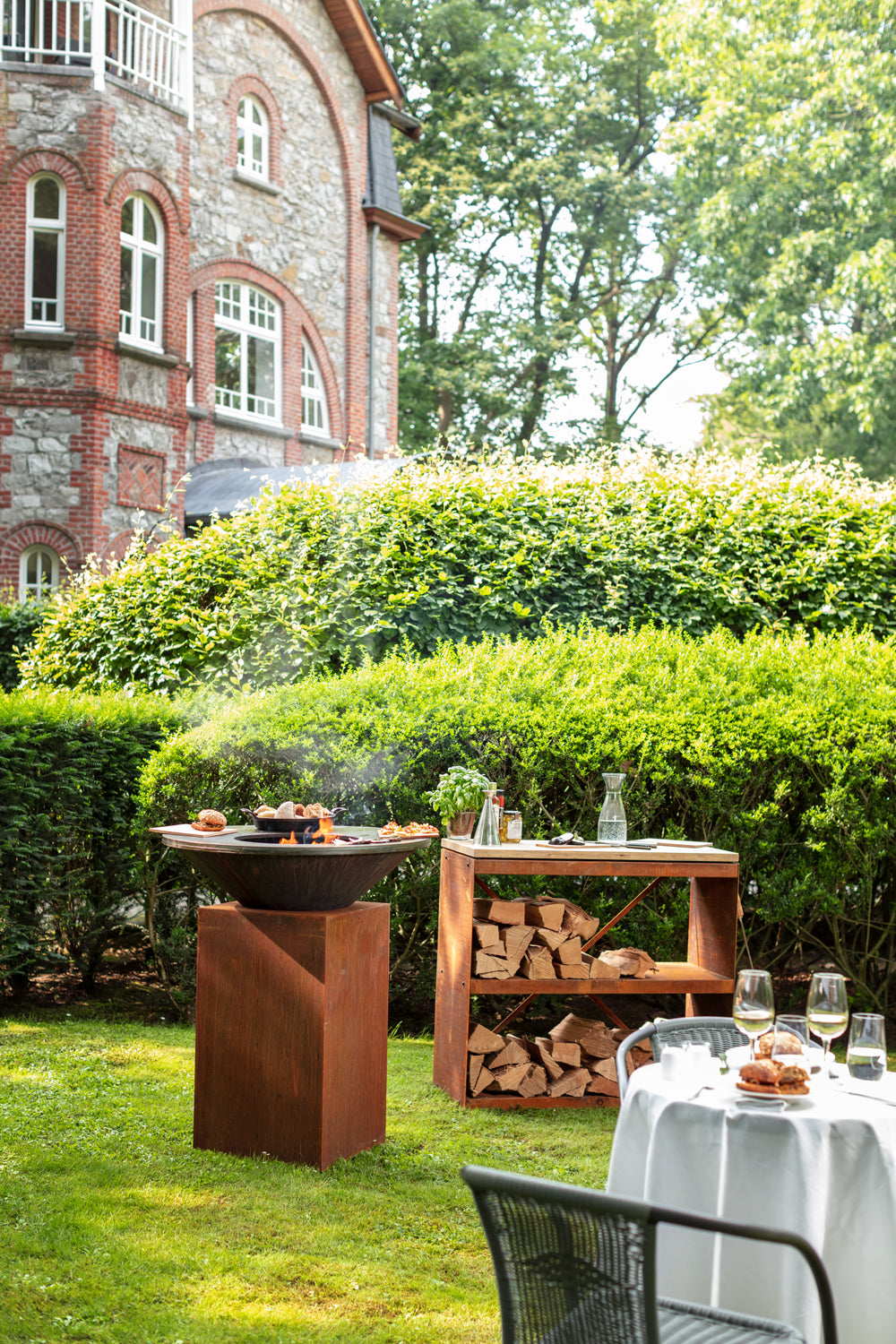Feuerplatte Classic Corten 85 cm cortenstål bakside