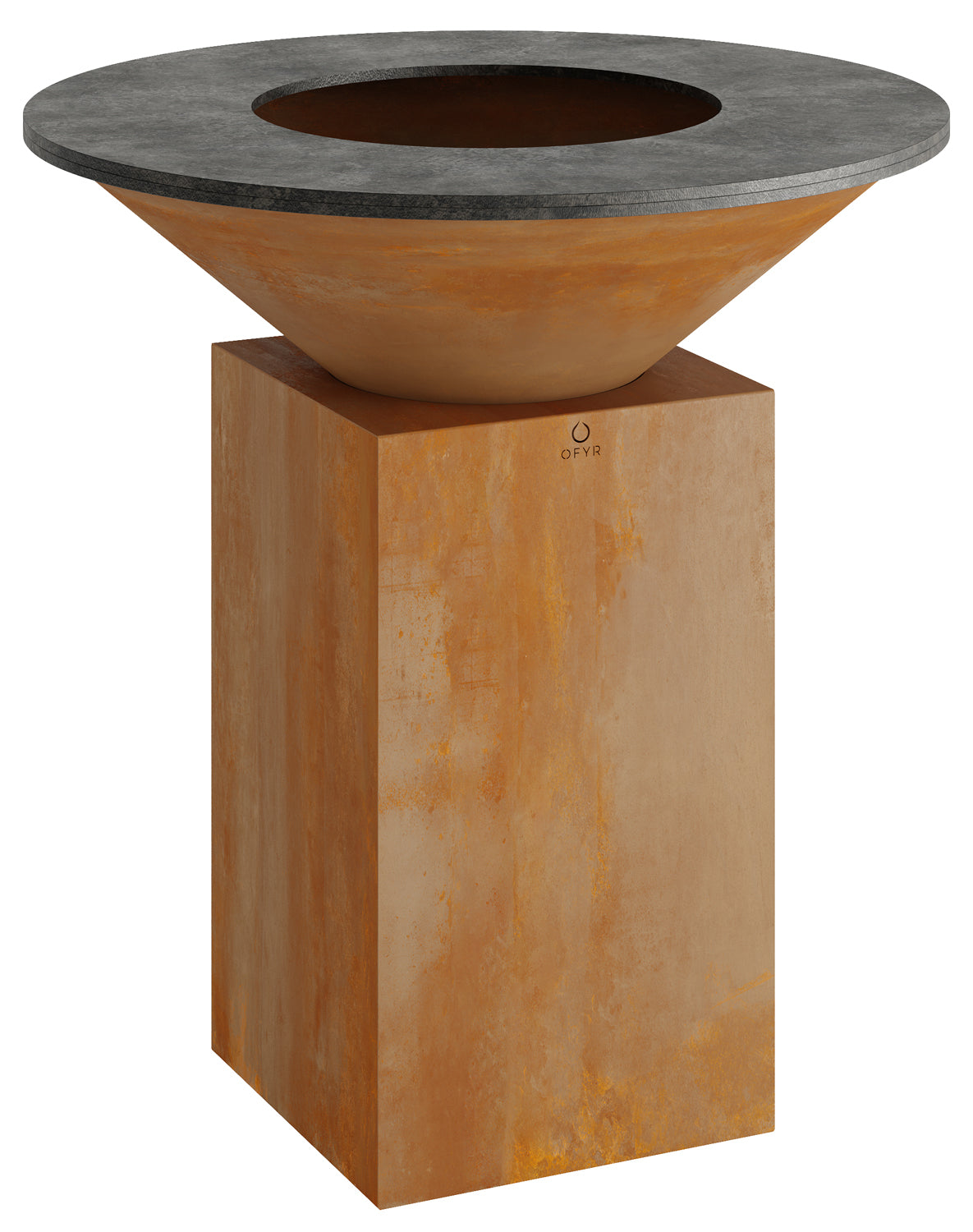 Feuerplatte Classic Corten 85 med grillrist bakside