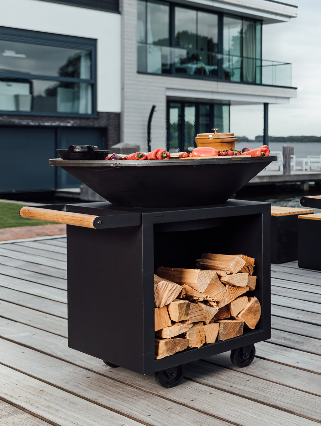 Feuerplatte Classic Storage Black 100 PRO - OFYR bakside
