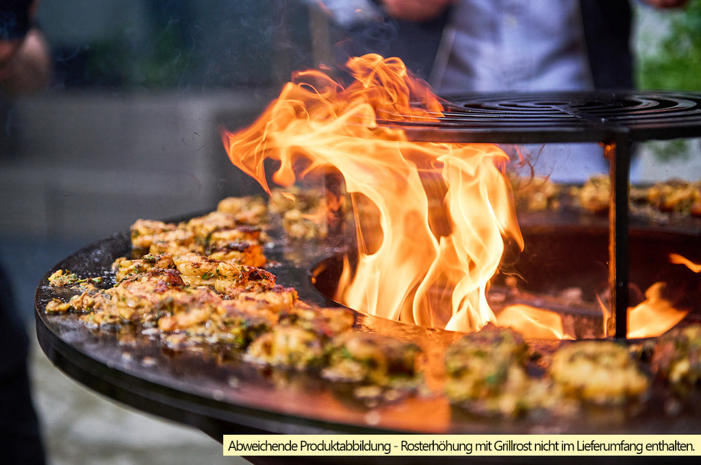 Feuerplatte Corten 75 cm stål 8 mm - OFYR med glødende flammer