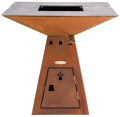 Feuerplatte Cube M Basic 82x82 cm cortenstål forfra
