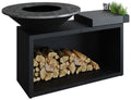 Feuerplatte Island Black 100 med keramikkbenkeplate forfra