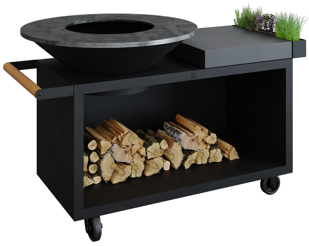 Feuerplatte Island Black 100 PRO keramikk forfra