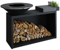 Feuerplatte Island Black 85 med keramikkbenkeplate forfra