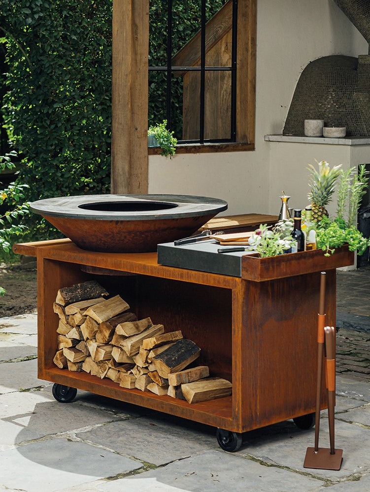 Bakside av Feuerplatte Island Corten 100 PRO keramikk