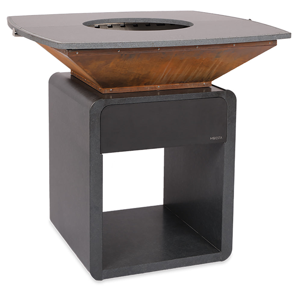 Feuerplatte One Fireplace naturstein lavastein 100 cm forfra