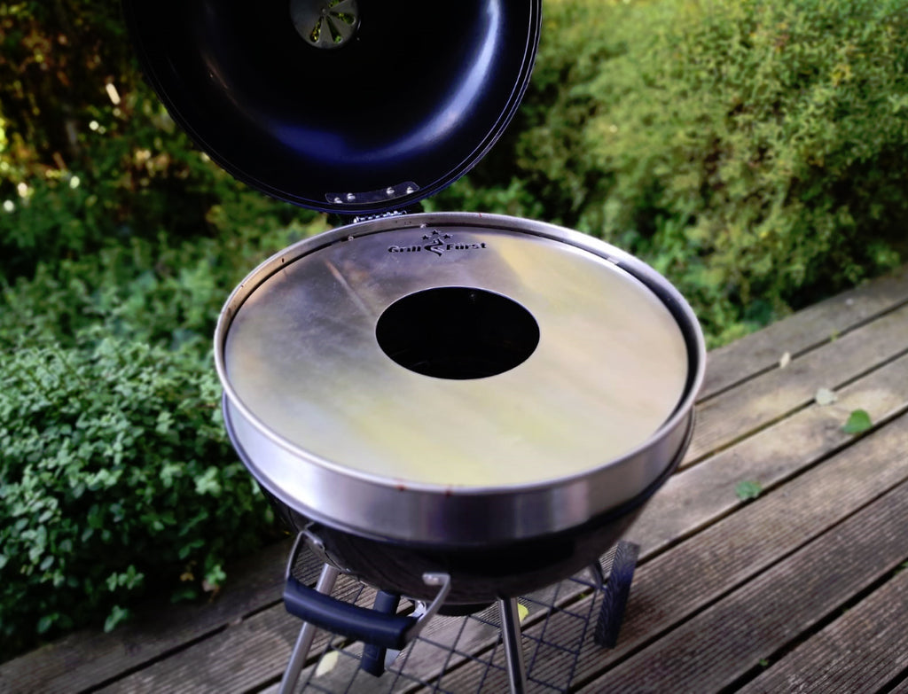 Feuerplatte rustfritt stål 54,5 cm for 57 cm kulegrill bakside