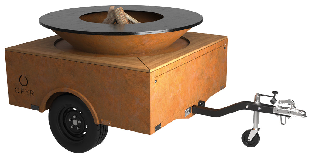 Feuerplatte Trailer Corten 150 cm mobil - OFYR forfra