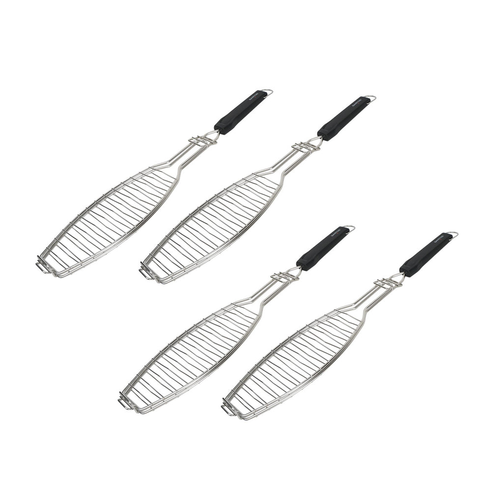 Fiskeholder rustfritt stål 61,5 cm 4-pakk - SANTOS forfra