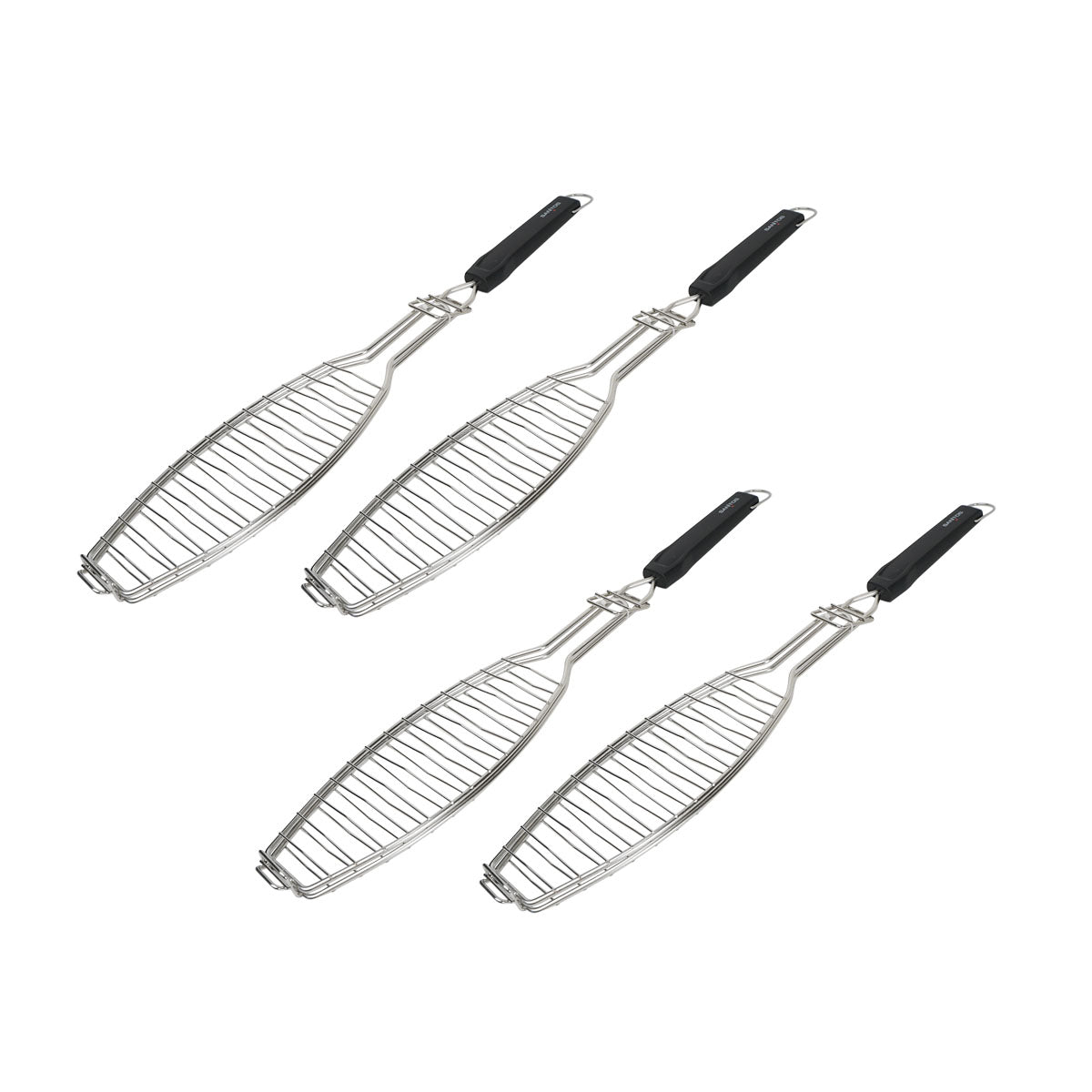 Fiskeholder rustfritt stål 61,5 cm 4-pakk - SANTOS forfra