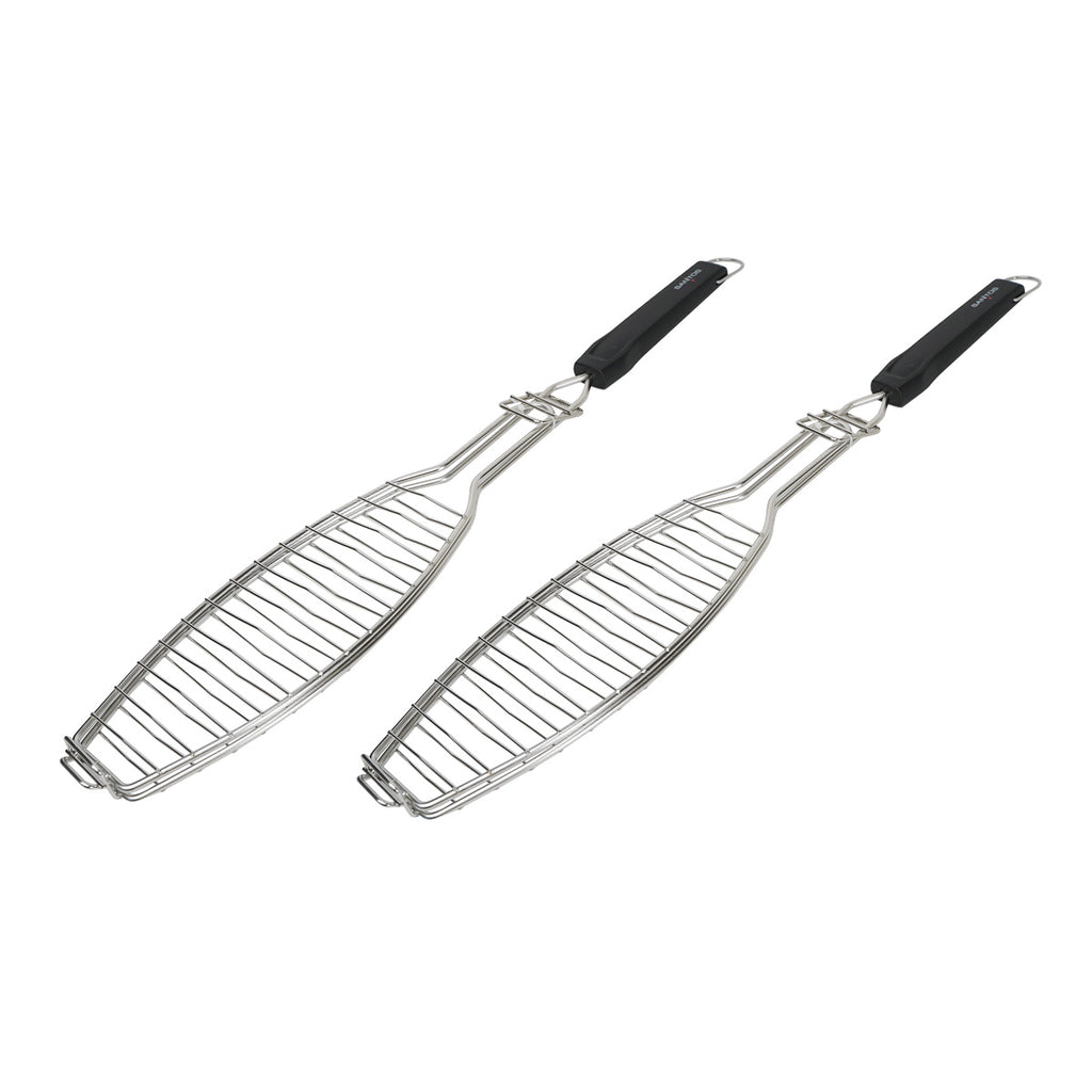 Fiskeholder rustfritt stål 61,5 cm 2-pakk - SANTOS forfra