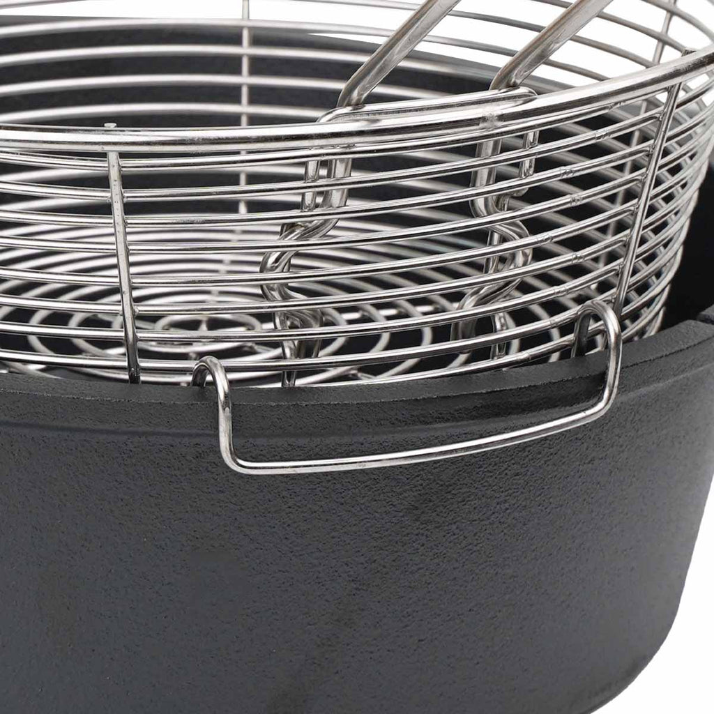 Nærbilde av håndtak på friteringskurv for dutch oven rustfritt stål - SANTOS