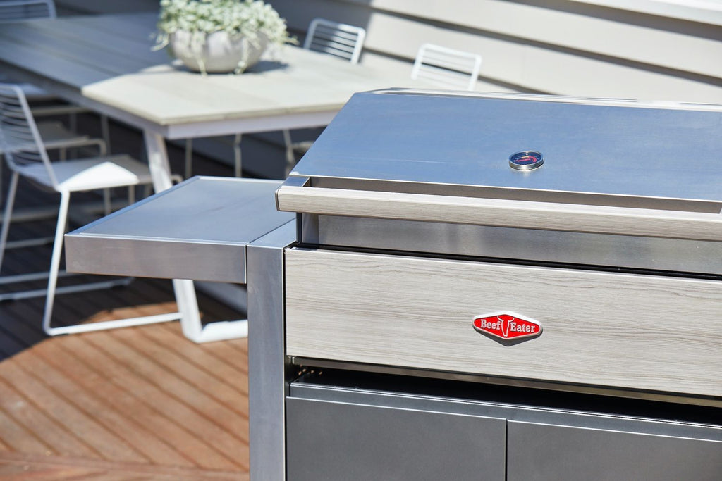 Rustfritt stål fettoppsamler på Gassgrill 1500-Serie 4 brennere med sidebrenner - BeefEater