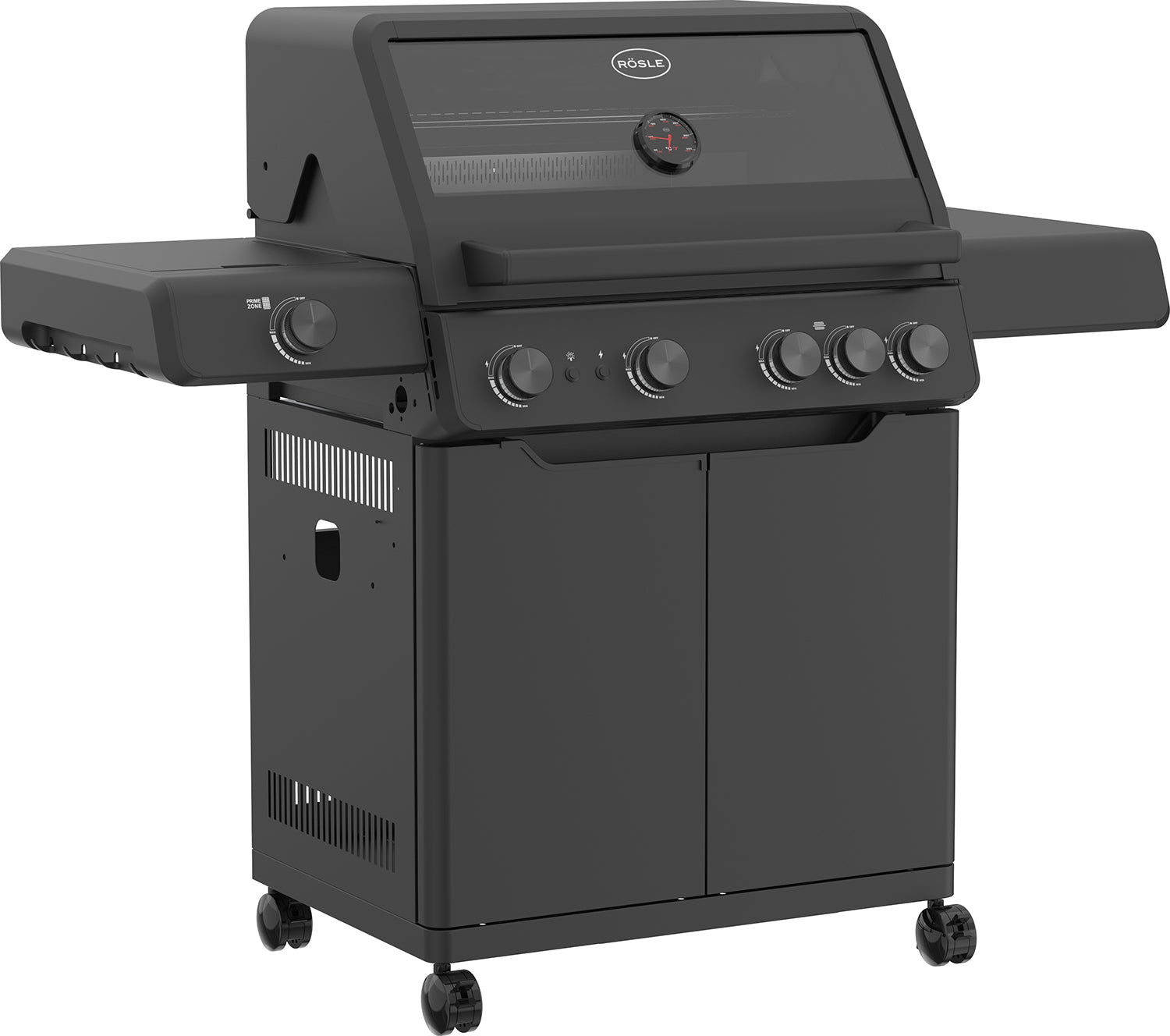 Baksiden av Gassgrill ALLFLAME Hero 4 rustfritt stål rist inkl. grilltrekk