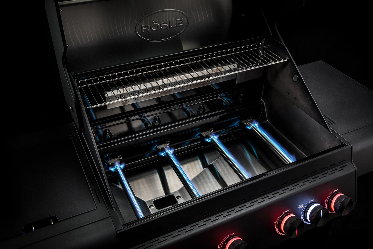 Gassgrill ALLFLAME Hero 4 rustfritt stål rist med termometer - Rösle