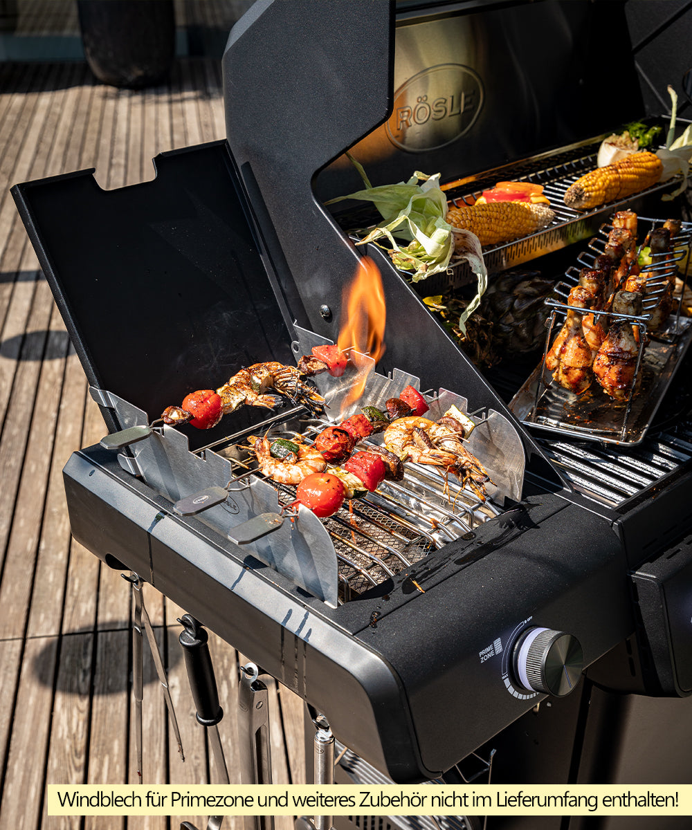Infrarød PRIMEZONE sidenbrenner på Gassgrill Allflame Hero 6 med bakbrenner inkl. grilltrekk
