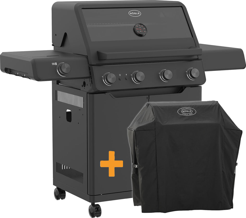 Gassgrill Allflame Prime 4 med sidebrenner forfra