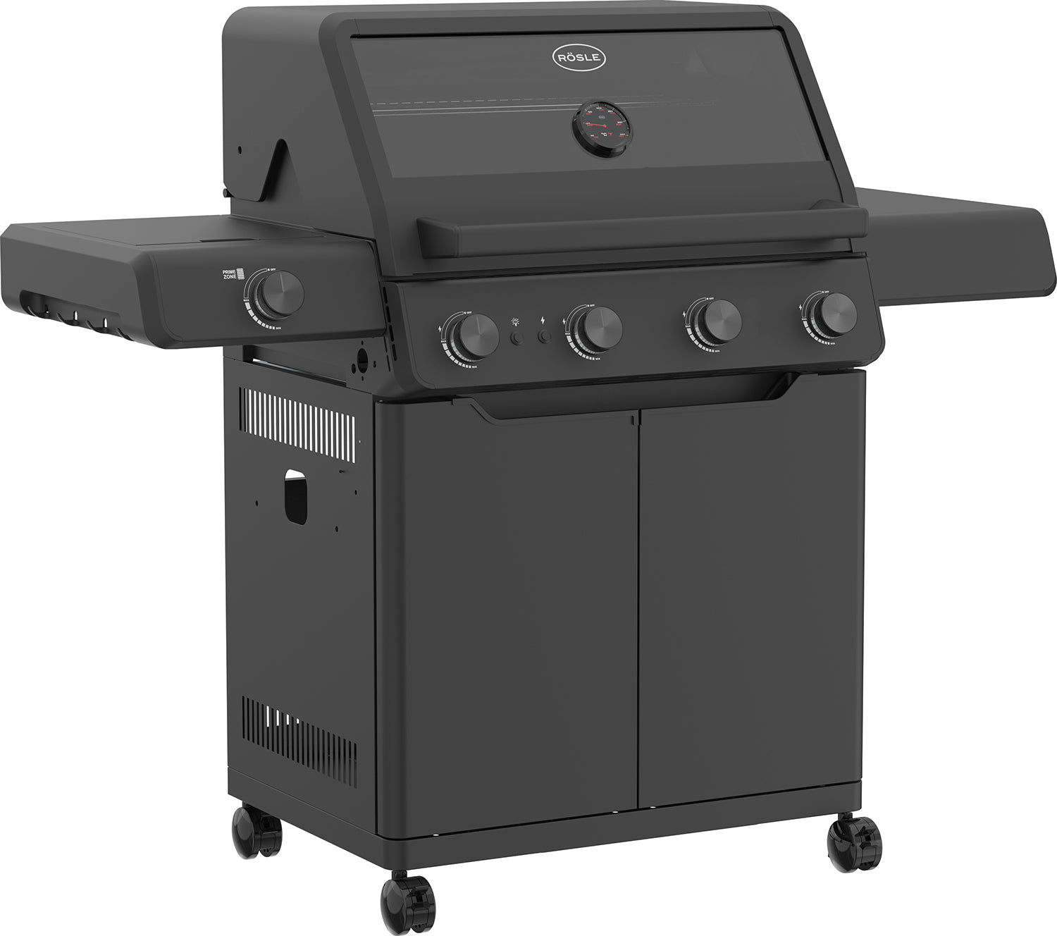 Gassgrill Allflame Prime 4 med sidebrenner bakside