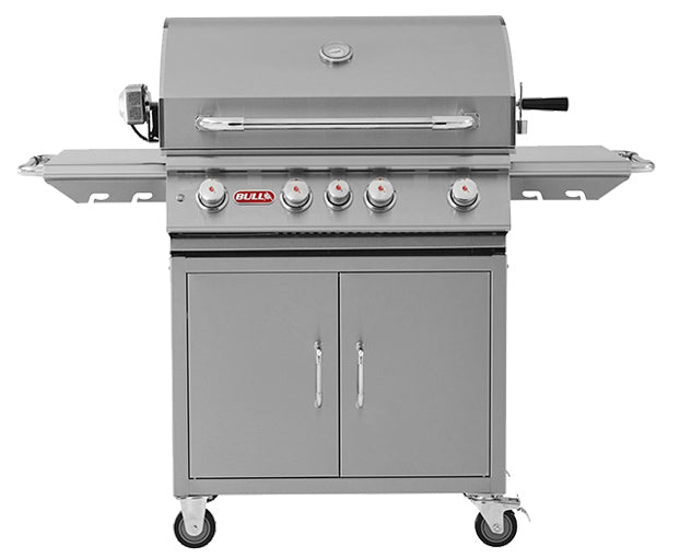 Gassgrill Angus 4 brennere med bakbrenner og rotisserie forfra