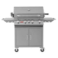Gassgrill Angus stasjon 4 brennere rustfritt stål bakbrenner - Bull forfra