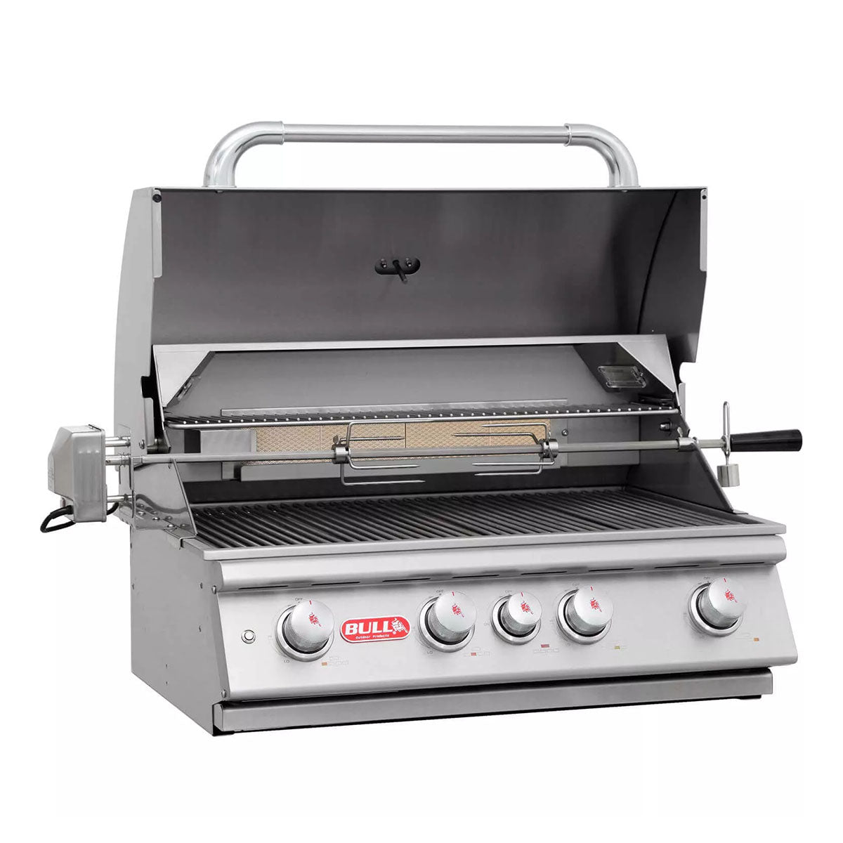 Montert Gassgrill Angus stasjon 4 brennere rustfritt stål bakbrenner - Bull i bruk