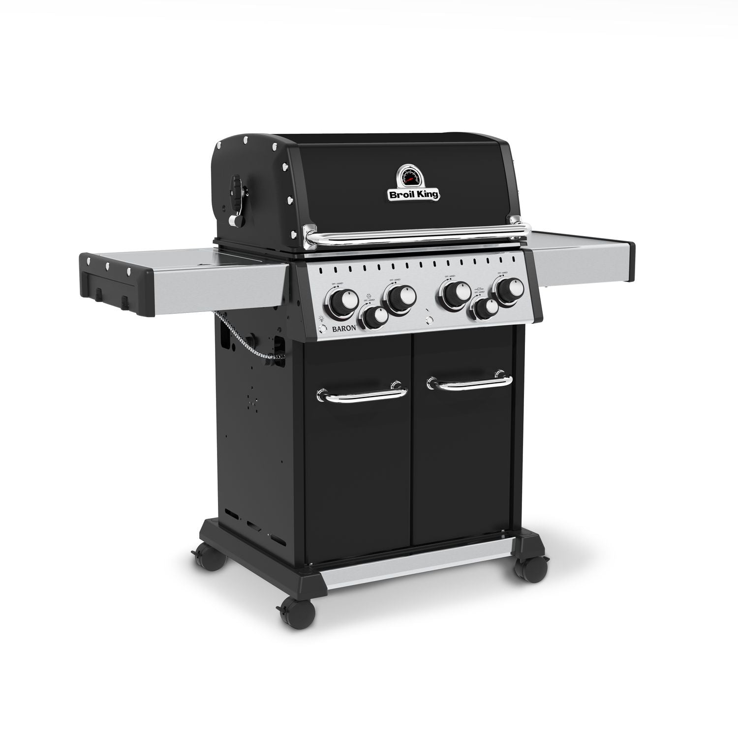 Gassgrill Baron 490 Black 4 brennere med dreiespidd Broil King bakside