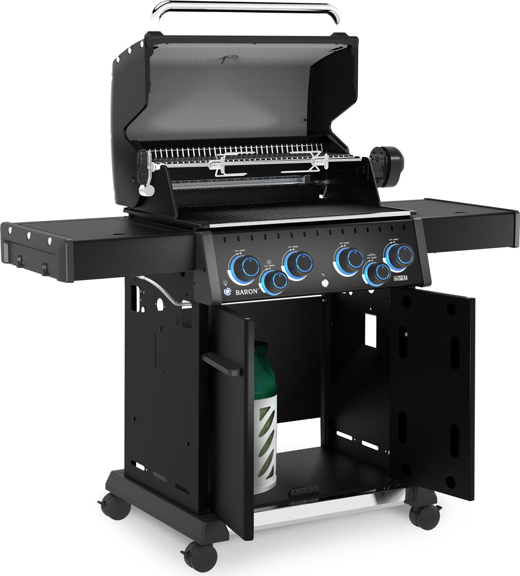 Bakside av Gassgrill Baron 490 X Shadow med dreiespidd 4 brennere