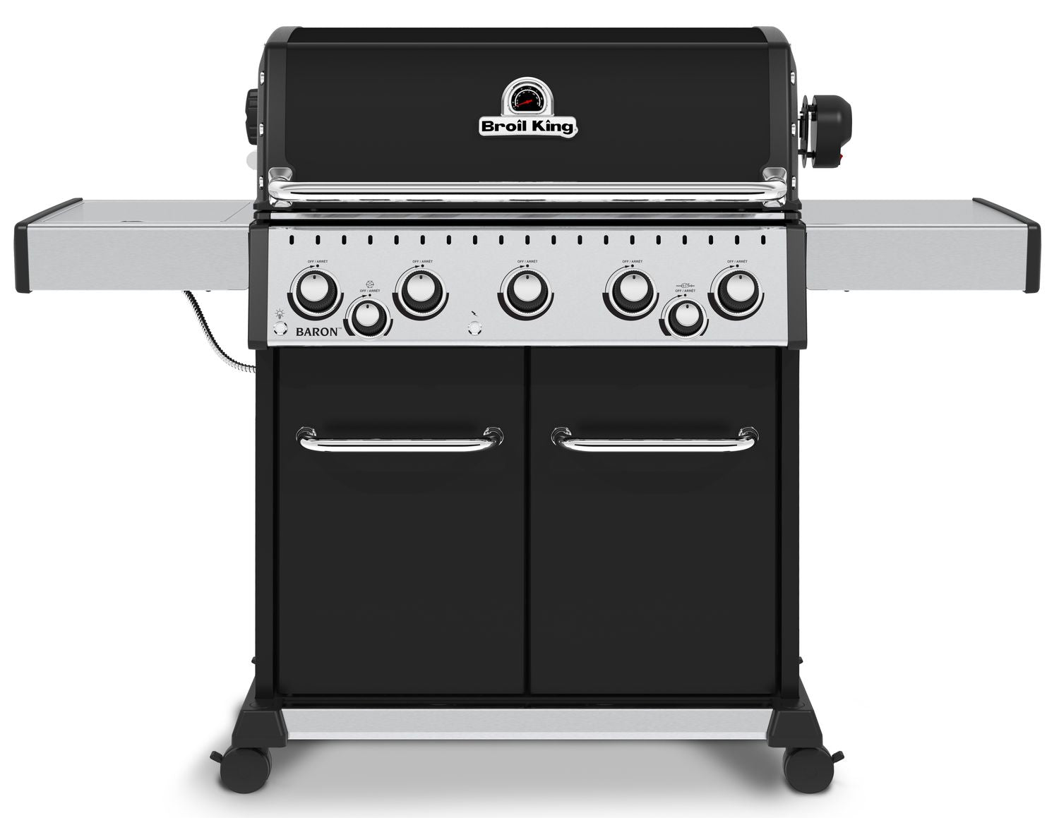 Gassgrill Baron 590 Black forfra med lukket lokk