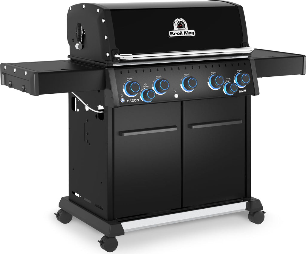 Detalj av kontrollpanel på Gassgrill Baron 590 X Shadow 5 brennere med dreiespidd